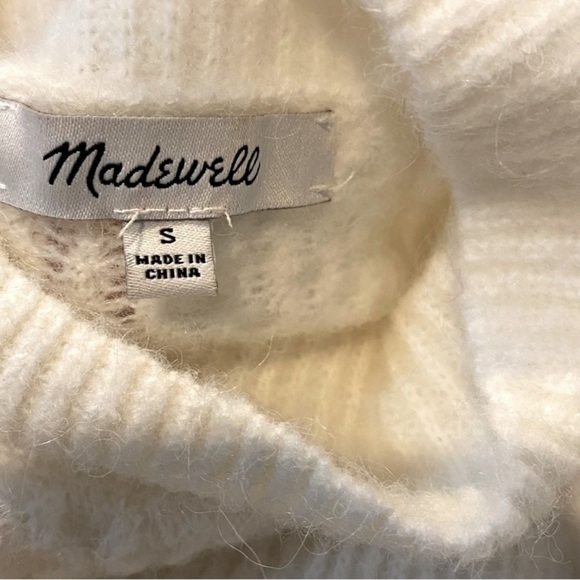 MADEWELL Cable Winslow Mockneck Pullover Sweater Alpaca NEW - Picture 14 of 16
